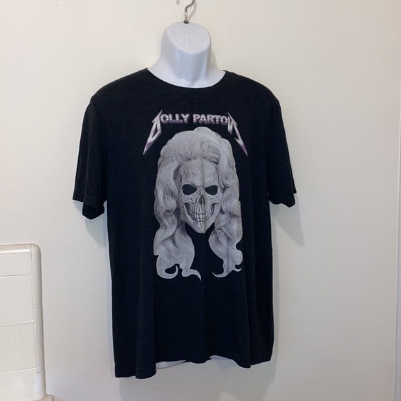 Unisex Distressed Dolly Parton Skull Graphic Tee - Picture 3 of 8